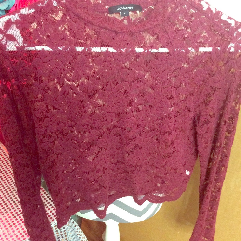 Burgundy laced halter